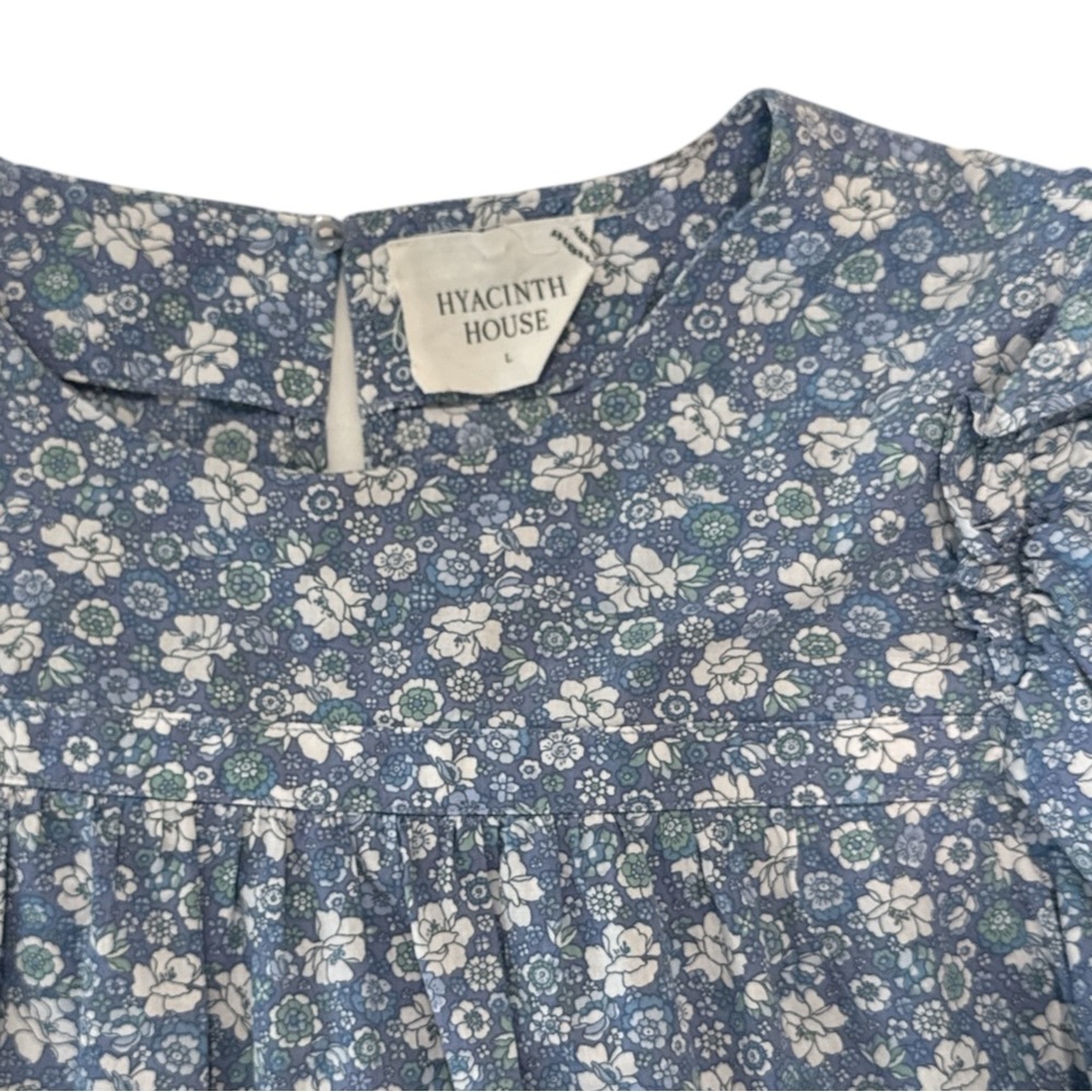 Hyacinth House by Tuckernuck Blue Floral Romy Tiered Mini Dress EUC Large - Picture 3 of 4